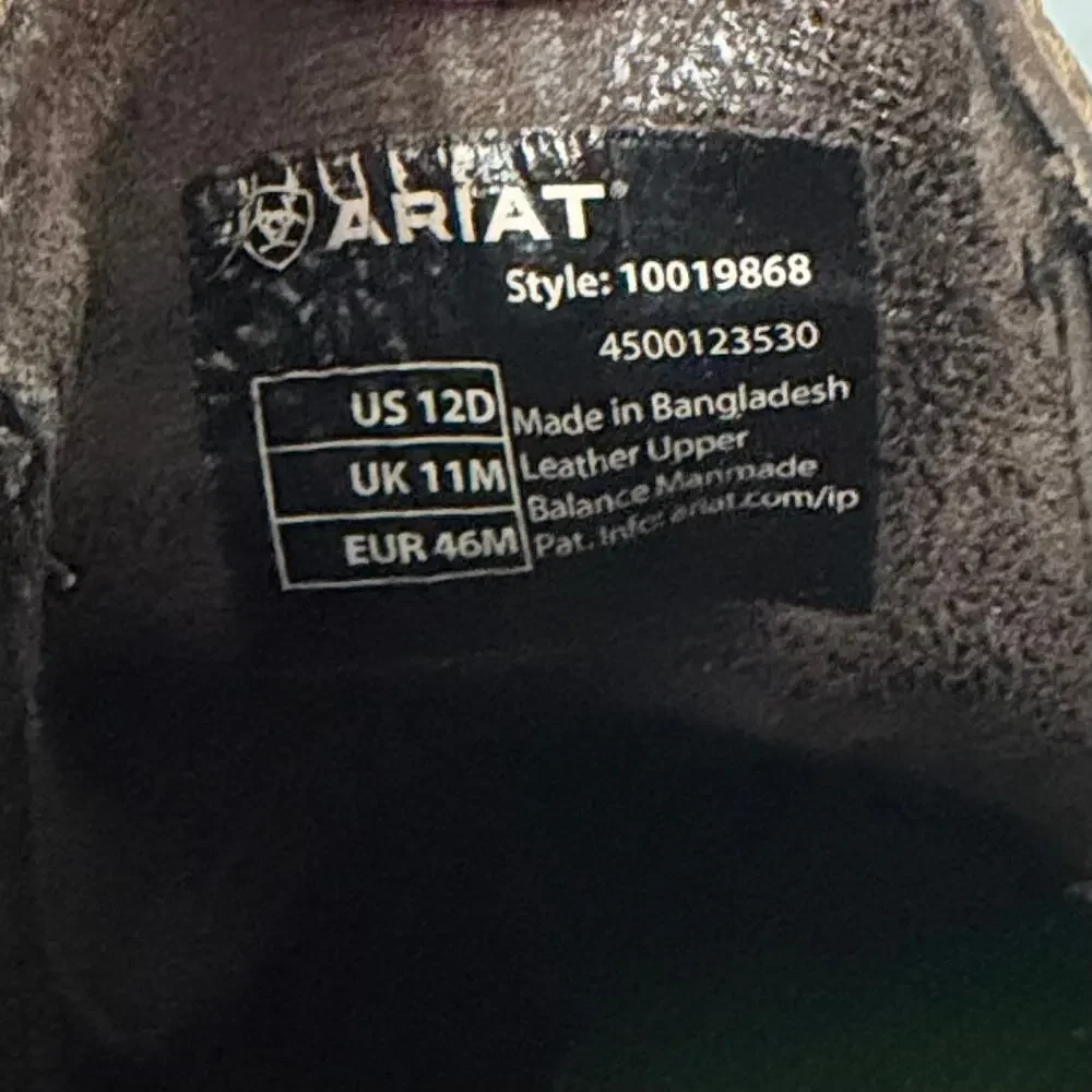 Ariat Midtown Rambler Square Toe Chelsea Boot Men's 12 D Barn Brown Leather